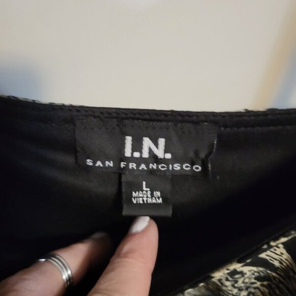 I.N. SAN FRANCISCO SNAKESKIN PRINT ONE SHOULDER TOP SZ L - Picture 2 of 4